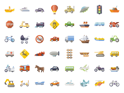 +6000 FREE Flat Transportation Icon Set ai design free freebie icons illustrator png svg vector