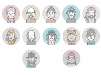 Avatar Icon Creator Pack 2 avatar cartoon character create creator cute expresion faces hats icon