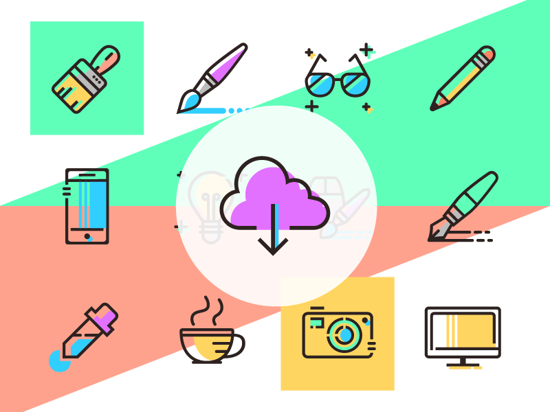 Free design agencies icons vector svg colorful design line ios icons icon glyph freebie free download