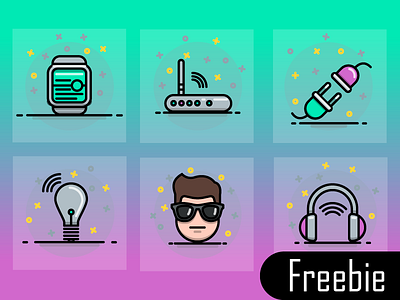 Free vector internet of things icons