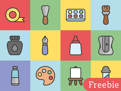 Free Art Tools Vector Icons art download free freebie glyph icon icons illustration line svg tool vector