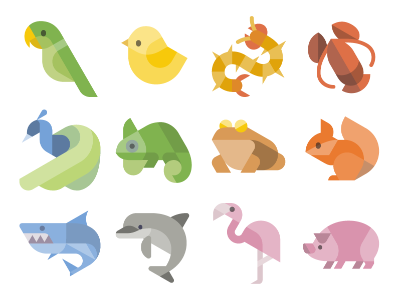 Flat Animal Icons by IconShock & ByPeople on Dribbble