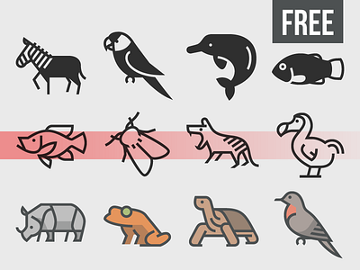 Extinct Animals project (Free icons) animals extinct free freebie icon icons svg vector 动物 图标