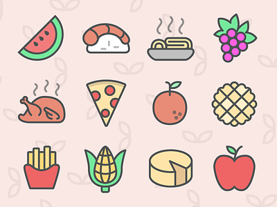Color Food Icons flat food free fruits icon icons meal svg vector vegetables 图标 餐饮