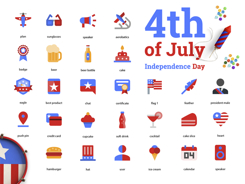 Free 4th July Independence Day Icons svg vector freebie day independence america icons free