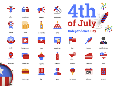 Free 4th July Independence Day Icons america day free freebie icons independence svg vector