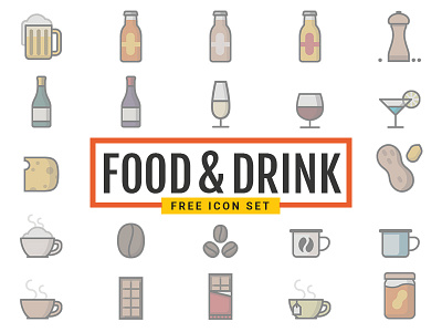 Dribbble Food Drink Icons Free download drink editable food free freebie icon svg vector 自由