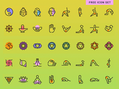 Free Yoga Icon Set download editable vector free freebie icon namaste png svg yoga 瑜伽