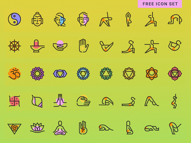 Free Yoga Icon Set by IconShock & ByPeople on Dribbble