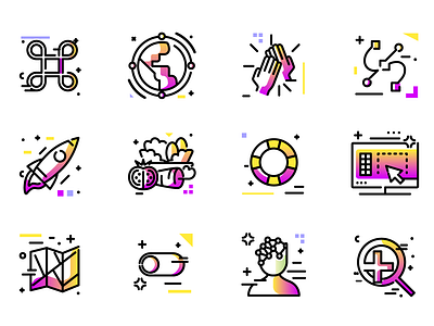 Colorful icon pack - Work in progress colorful download editable free freebie icons illustration line svg vector 免费图标