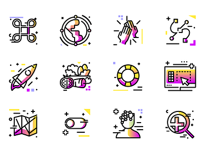 Colorful icon pack - Work in progress colorful download editable free freebie icons illustration line svg vector 免费图标