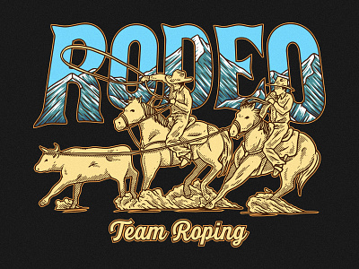 RODEO TEAM ROPING apparel art artwork branding clothing design design merch designforsale drawing graphic design illustration merch streetwear tshirt