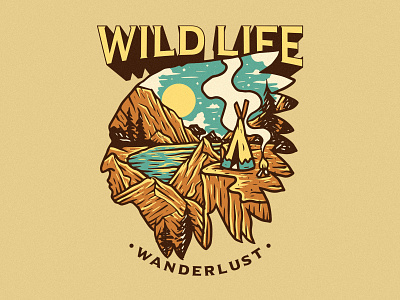 WILD LIFE apparel art artwork branding clothing design designforsale drawing graphicdesign illustration indian merch merchdesign nativeamerika outdoor retro streetwear tshirt vintage