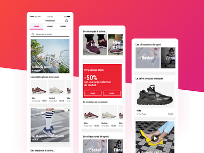 New Shoe Application application design interface landing page shoes