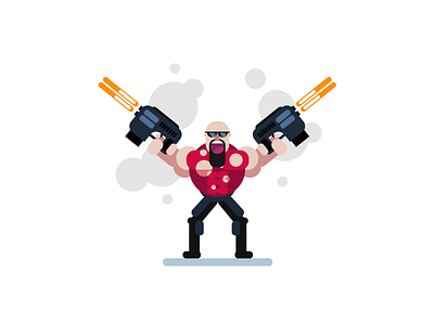 Crazy and funny character : Wanna play? character gun illustration videogame