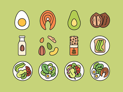 Healthy food icons