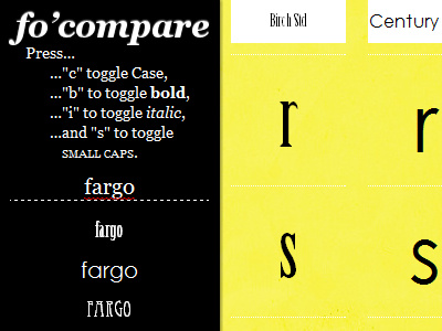 fo'compare Sample fonts typography ui