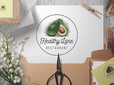 Tasteful Avocado avocado brand classic food fruit health identity logo taste