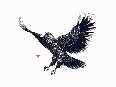 Mighty Eagle american bird classic construction design detailed eagle flying illustration intricate logo mature