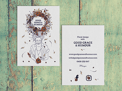 Good Grace & Humour business cards animation business cards florist fun gif logo playful presentation youthful