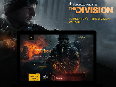 Tom Clancy's The Division Website landing page ui web