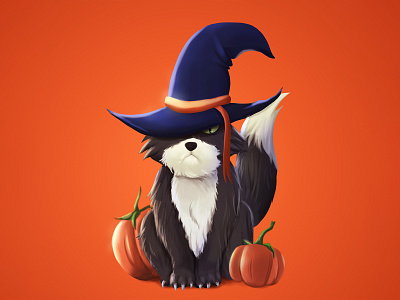 Halloween Cat character design digital illustration digitalart illustration photoshop