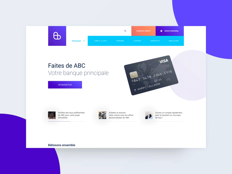 Concept bank page bank case desktop gif gradient homepage landing motion transition ui ux web