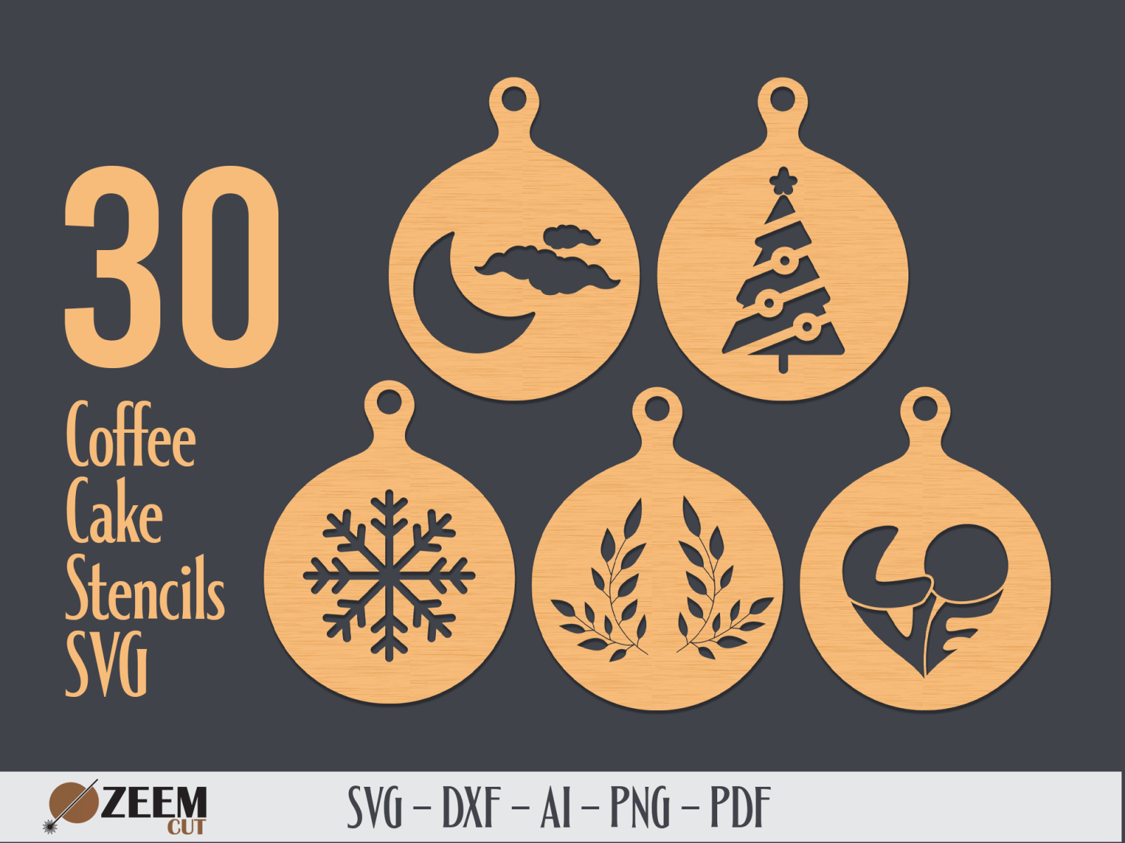 30 Coffee or Cake Stencils SVG Files by Umar Hafeez on Dribbble