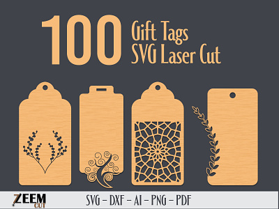 100 Gift Tags SVG Laser Cut Files cricut cut files dxf files gift tags svg glowforge files laser cut gift tags svg files