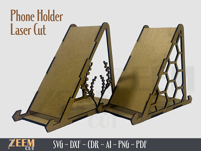 Mobile Phone Stand and Holder Laser Cut SVG Files dxf files glowforge files laser cut files phone stand svg svg files