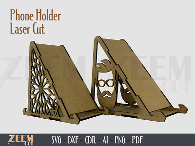 Two Variations of Phone Stand Holder SVG Laser Cut Files dxf files glowforge tested files phone stand laser cut files svg files