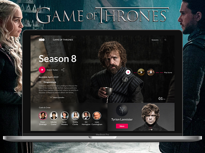 Game Of Thrones UI Design