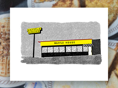 Waffle House illustration print texture waffle house
