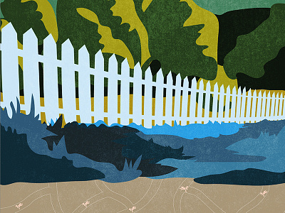 Backyard fence graphic design illustration outdoors