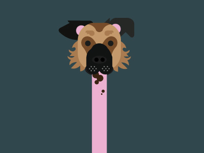 Rose's Tongue dog illustration rose shapes tongue vector