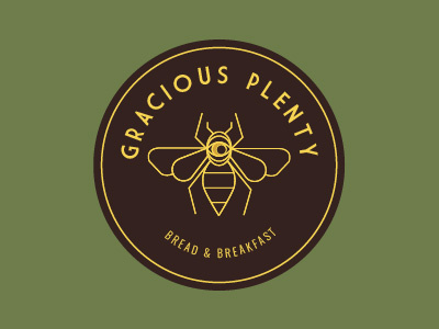 Gracious Plenty bee breakfast logo moon vector