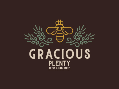Gracious Plenty II bee breakfast logo moon vector