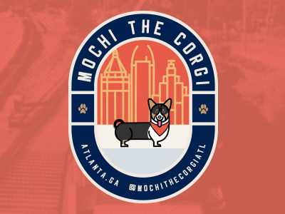 Mochi the Corgi corgi dog icon illustration patch vector