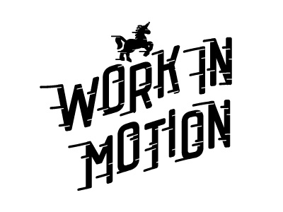Work in Motion digitas logo typography unicorn vector work