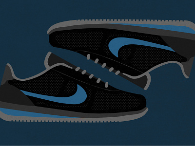 Blue Nikes color graphic design illustration logo nike texture vector