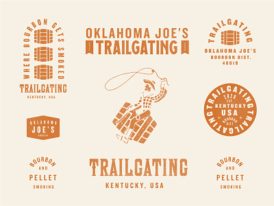Trailgating branding color icon illustration logo texture typography vector