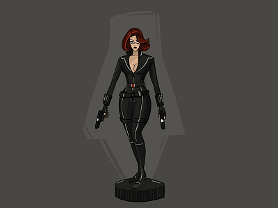 Black Widow character design illustration