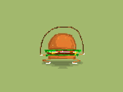 pixel burger animated