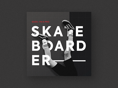 Pro Skateboarder design graphic design post skate social media typography