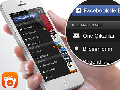 Left menu of izlesene.com mobile app android app icons ios iphone left menu navigation sidebar ui video