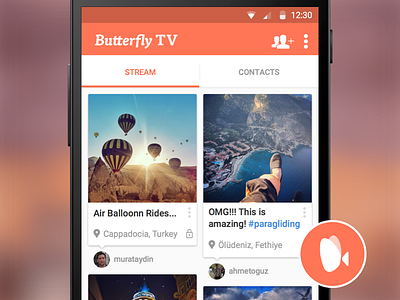 Home Screen - Butterfly TV Mobile App