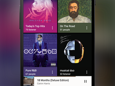 Material Design Music Feed (Sketch freebie) android app feed freebie freebies material material design mobile music sketch stream
