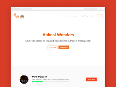 Animal Wonders Montana animal wonders concept design flat minimal page web web design webdesign website