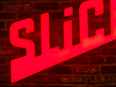 Slice Office Sign branding pizza rebrand sign signage slice typography