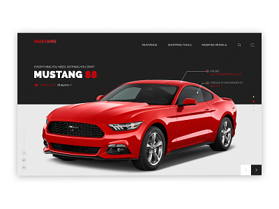 Mustang Header design dribbble graphic illustration mustang new photoshop ui ux design vector website